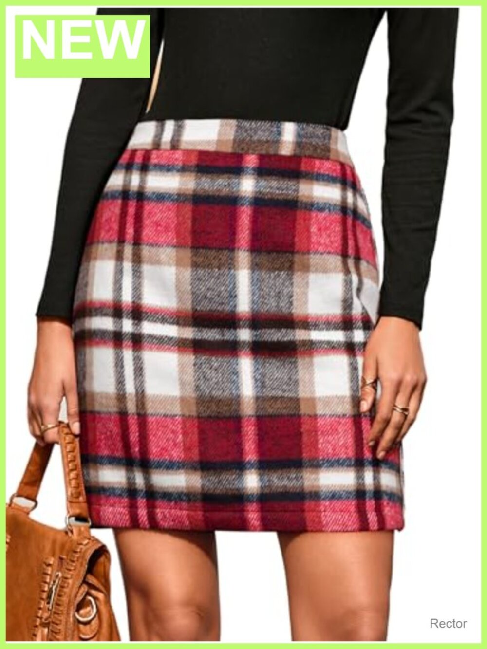 High Waist Suede Plaid Mini Skirt A-Line Bodycon Fall